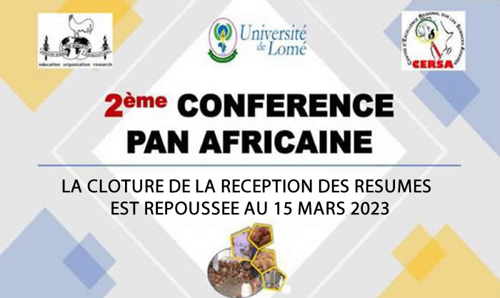  2EME EDITION DE LA CONFERENCE AVICOLE PANAFRICAINE - LA CLOTURE DE LA RECEPTION DES RESUMES (ABSTRACTS) EST REPOUSSEE AU 15 MARS 2023